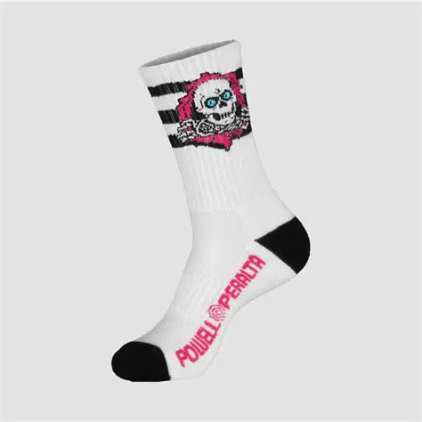 Powell Ripper Stripes Crew PNK/BLK/WHT