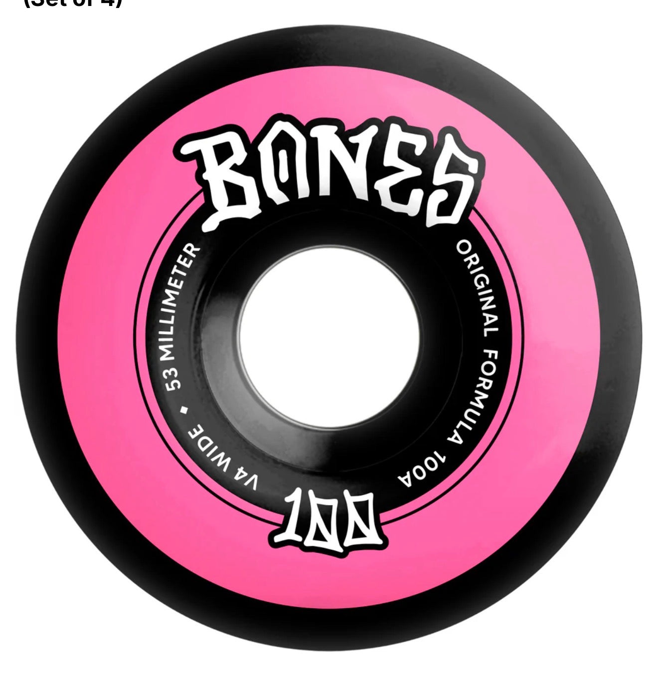 Bones 100's OG V4 COLOR WIDECUT 53mm 100a BLK/PNK