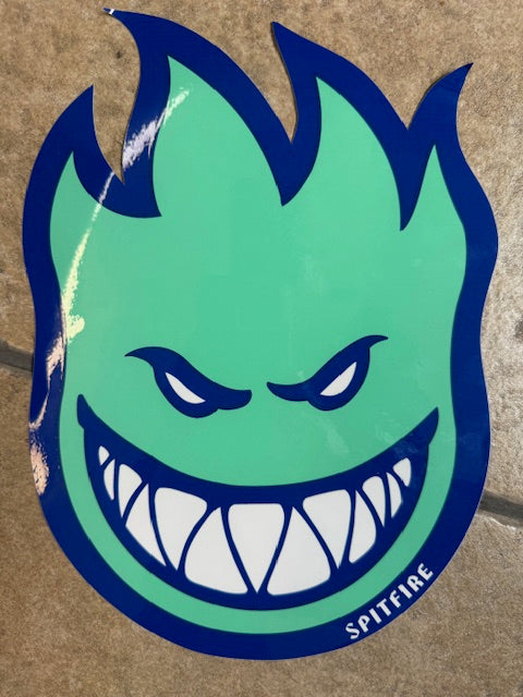 Medium Spitfire Head Teal Sticker