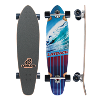 Layback "Going Left" Red Longboard